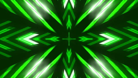 Green abstract background, motion light and shapes, kaleidoscope, loop Stock Footage 111288982