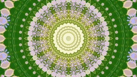 Green abstract background, motion particles and flowers, loop Video stock 91548758