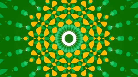 Green abstract background, motion shapes, kaleidoscope, loop Stock Footage 88938969