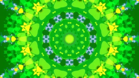 Green abstract background, motion shapes, kaleidoscope, loop Stock Footage 89138301