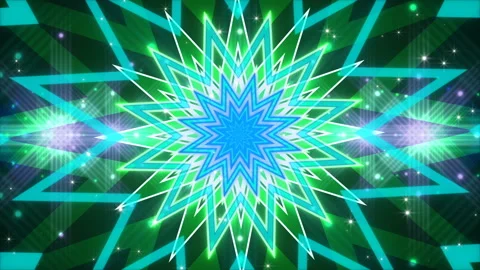 Green abstract background, motion shapes and particles and flashing light, loop Stock Footage 116710632