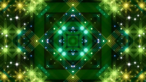 Green abstract background, motion shapes and particles and flashing light, loop Stock Footage 117126992