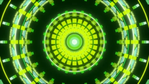 Green abstract background, motion shapes and particles and flashing light, loop Stock Footage 120465976