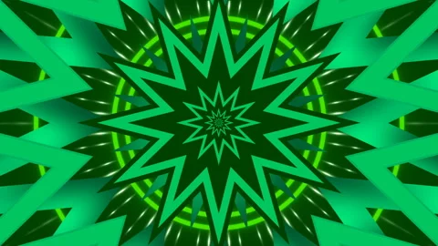 Green abstract background, motion shapes, kaleidoscope, loop Stock Footage 155678384