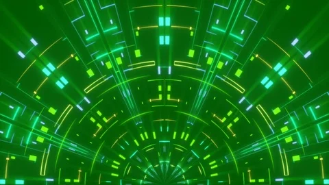 Green abstract background, moving rectangles and lines, loop Stock Footage 77625129