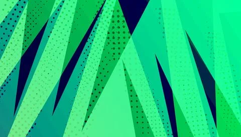 Green Abstract Background with Sharp Leaf Style Shapes Stock Illustration