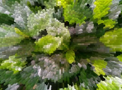 The green abstract background from square shape blocks. Geometric illustratio Stock Illustration