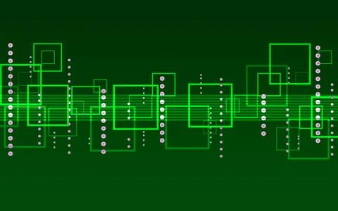Green abstract background of squares Stock Photos