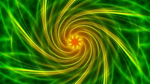 Green abstract background, vortex motion gold light, loop Stock Footage 84643651