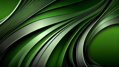 Green abstract background with wavy lines. illustration. Clip-art Stock Illustration