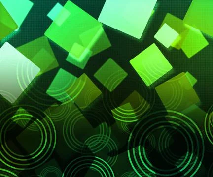 Green abstract circles background Stock Illustration