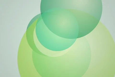 Green abstract circles overlapping on light background Stock Illustration