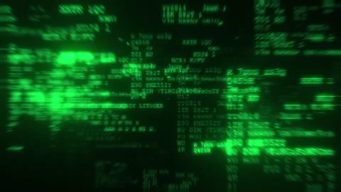 Green Abstract Computer Data Matrix Background Loop Stock Footage 324943553