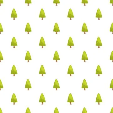 Green abstract conifer trees seamless pattern background Stock Illustration
