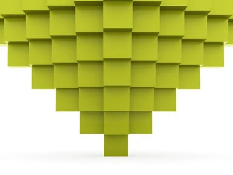 Green abstract cubes background rendered on white Stock Illustration