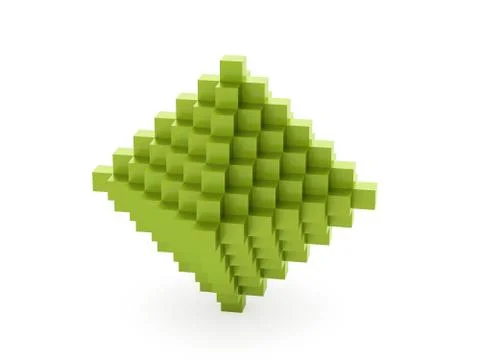 Green abstract cubes background rendered isolated Stock Illustration