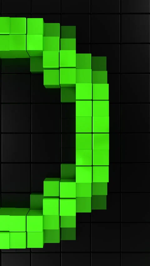 Green Abstract Curved Vertical Arc Seamless Futuristic 3D Loop. 3D rendering Vídeo Stock 329224958