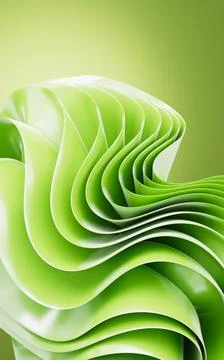 Green abstract curvy background, desktop wallpaper, 3d rendering. Stock Illustration