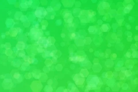 Green abstract defocused background, hexagon shape bokeh pattern. Stock Illustration