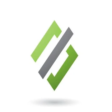 Green Abstract Diamond and Rectangle Shape Vector Illustration Illustrazione stock