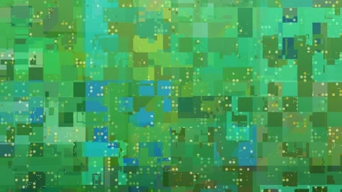 Green abstract digital glitch pattern background animation, loopable geometric Stock Footage 332381442