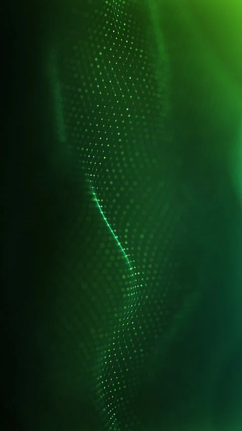 Green abstract digital wave background animation, network connection  Stock Footage 305206581