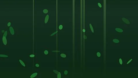 Green abstract dots and lines on dark background Stock Illustration