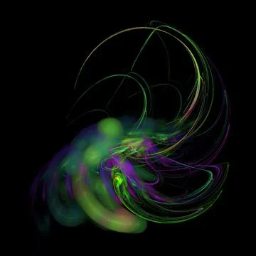 Green abstract element on black background, digital graphic, background Stock Illustration