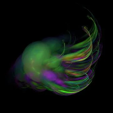 Green abstract element on black background, digital graphic, background Stock-Illustration
