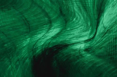 Green Abstract Fabric Texture With Flowing Mesh Pattern And Fluid Woven Sur.. Stock Illustration