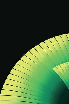 Green abstract fan shape design on black background for modern corporate br.. Stock Illustration