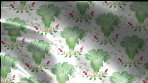 Green Abstract Floral Pattern Motion Background Loop Stock Footage 340063518