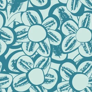 Green Abstract Floral Seamless Pattern Design Stock Illustration