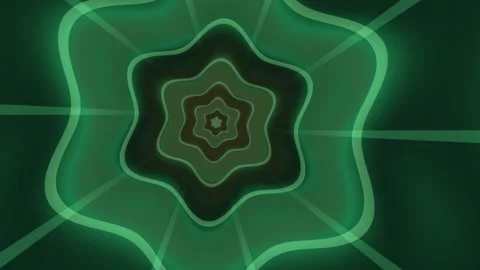 Green Abstract Flower Geometry Seamless Loop Stock Footage 340565703