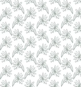 Green abstract flower seamless vector repeating pattern Stock Illustration