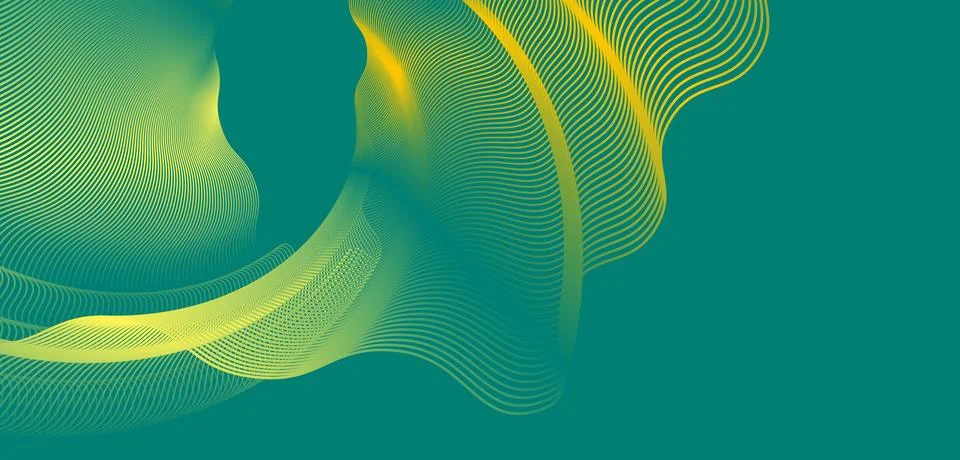 Green Abstract Fluid Wave Background with Organic Flowing Lines Stock Illustration