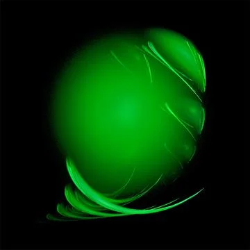 Green abstract fractal pattern on black background, wallpaper, design Stock-Illustration