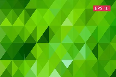 Green abstract geometric background, vector from polygons, triangle background Stock Illustration