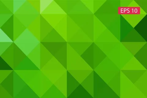Green abstract geometric background, vector from polygons, triangle background Stock Illustration