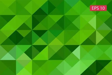 Green abstract geometric background, vector from polygons, triangle background Stock Illustration
