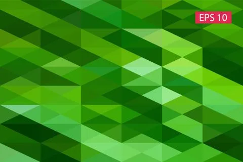 Green abstract geometric background, vector from polygons, triangle background Stock Illustration