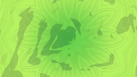 Green abstract geometric pattern with brushstroke elements and lively Stock Footage 335344770