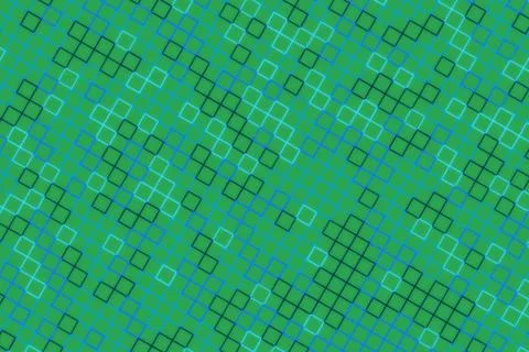 Green abstract geometric pattern with squares and lines Stock Photos