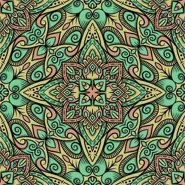 Green Abstract Geometric Seamless Pattern. Stockillustratie