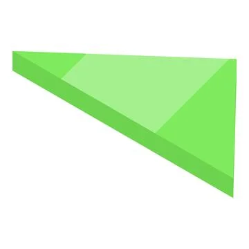 Green abstract geometric shape forming dynamic composition on white backgroun Stock Illustration