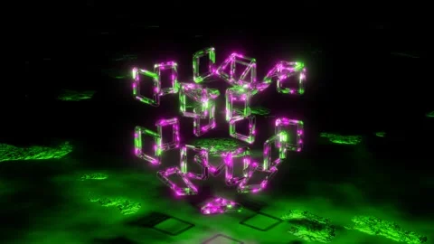 Green Abstract Geometry Stock Footage 158398421