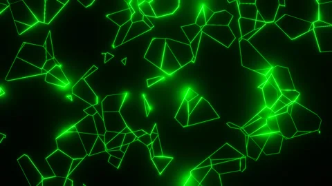 Green Abstract Glowing Patterns Background VJ Loop Animation in 4K Stock Footage 245544744