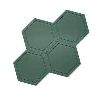 Green abstract hexagon object isolated on white background Illustrazione stock