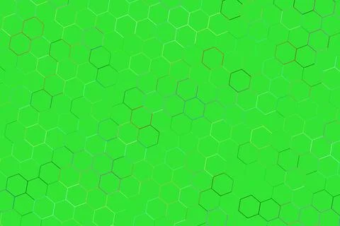 Green abstract hexagon pattern background with lines Stock Illustration