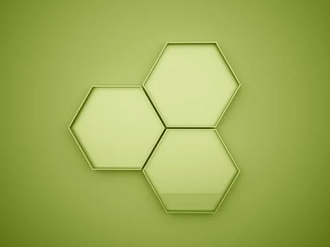 Green abstract hexagonal cell background rendered Stock Illustration